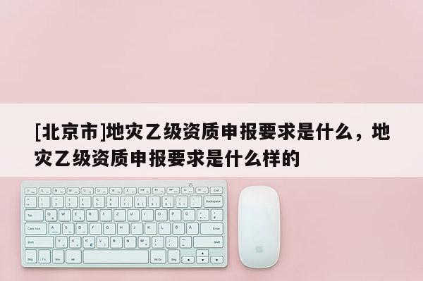 [北京市]地災(zāi)乙級資質(zhì)申報(bào)要求是什么，地災(zāi)乙級資質(zhì)申報(bào)要求是什么樣的